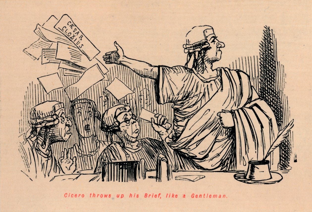 Cicero pozvrací svůj Brief jako gentleman, 1852 od John Leech