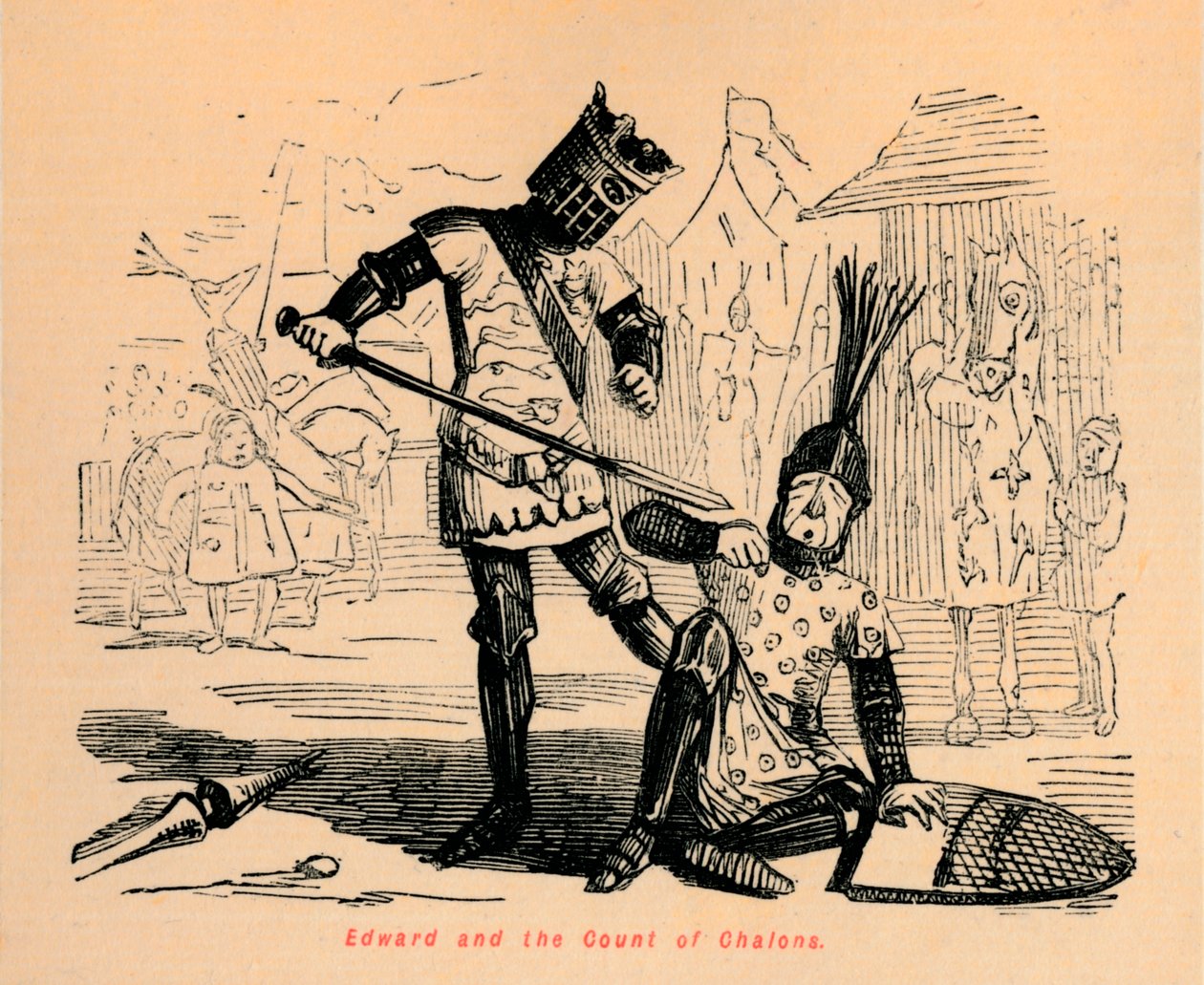 Edward a hrabě z Chalons, c1860, c1680 od John Leech