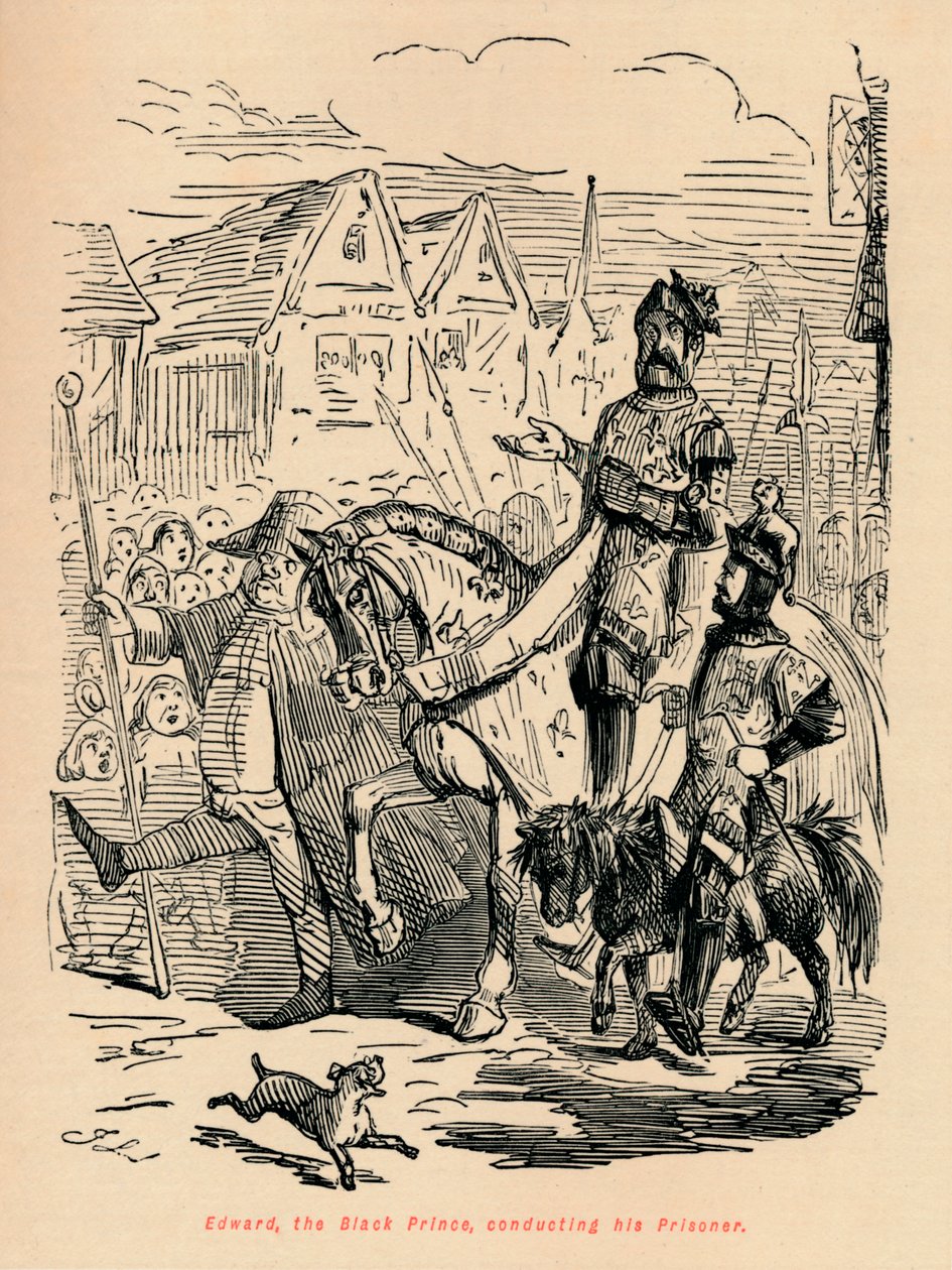 Edward Černý princ, dirigující svého Zajatce, c1860, c1860 od John Leech