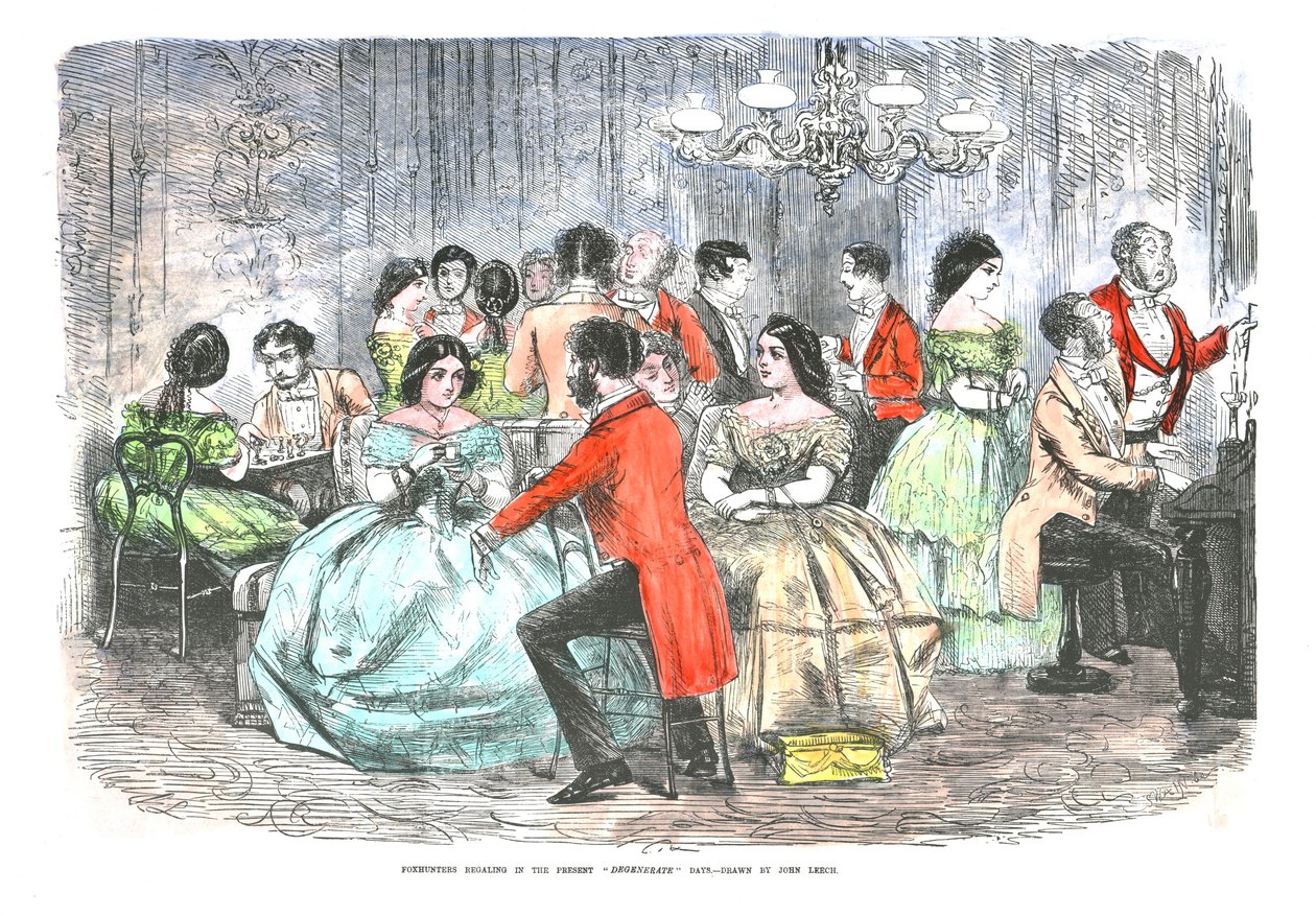 Foxhunters Regaling in the Present Degenerate Days, c1856 od John Leech