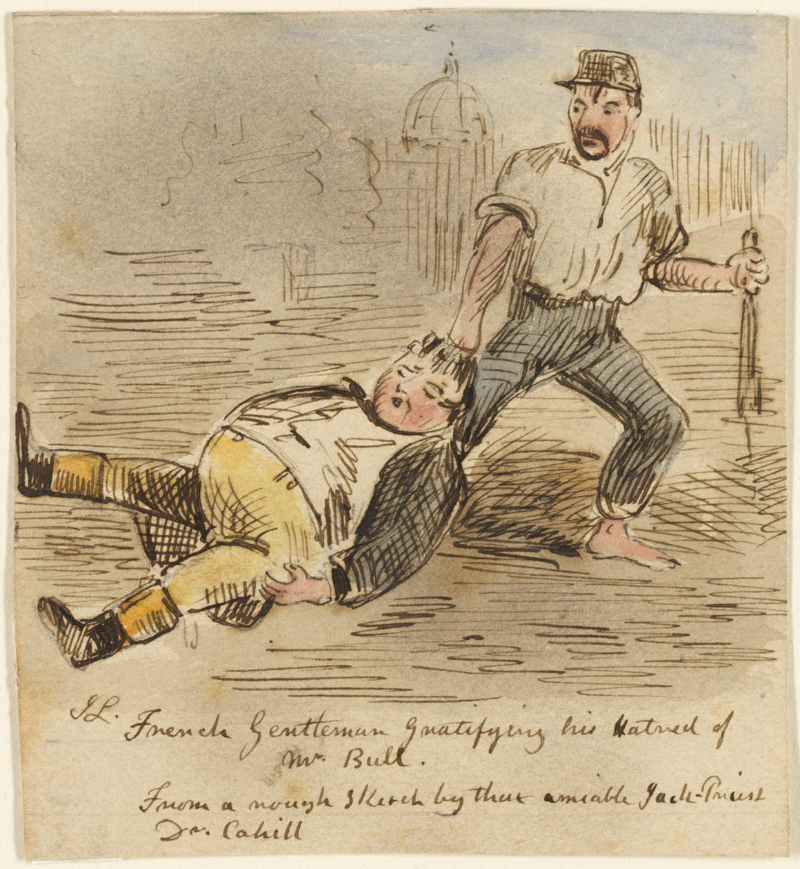 Francouzský gentleman potěšující svou nenávist k panu Bullovi od John Leech