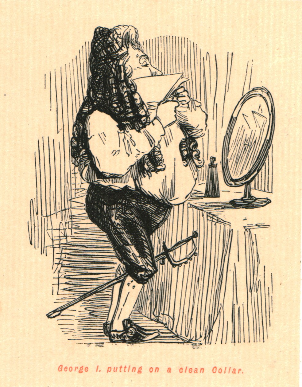 Jiří I. nasazující si čistý límec, 1897. od John Leech