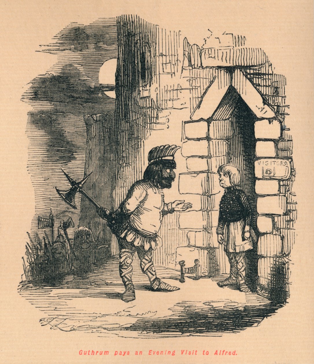 Guthrum na večerní návštěvě Alfreda, c1860, c1860. od John Leech