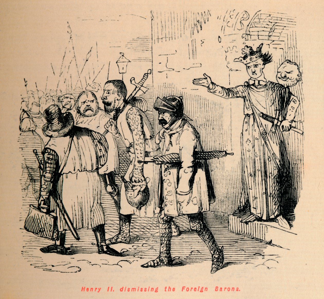 Jindřich II. propuštění zahraničních baronů, c1860, c1860 od John Leech