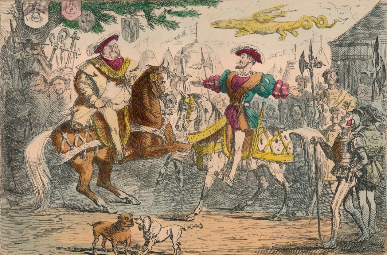 Jindřich VIII., setkání s Františkem I., 1850 od John Leech