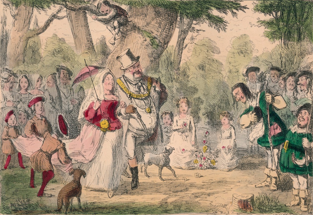 Jindřich 8. a jeho královna na máji, 1850 od John Leech