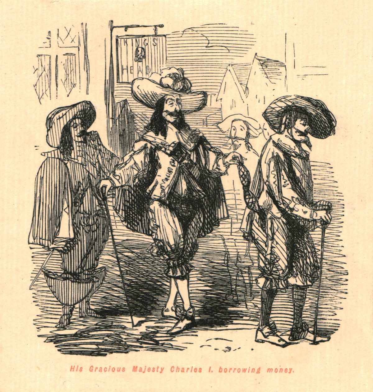 Jeho milostivé veličenstvo Karel I., půjčování peněz, 1897. od John Leech