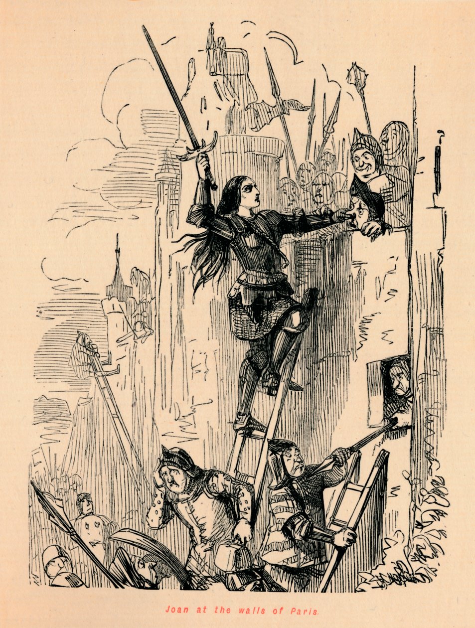 Joan u pařížských zdí, od John Leech
