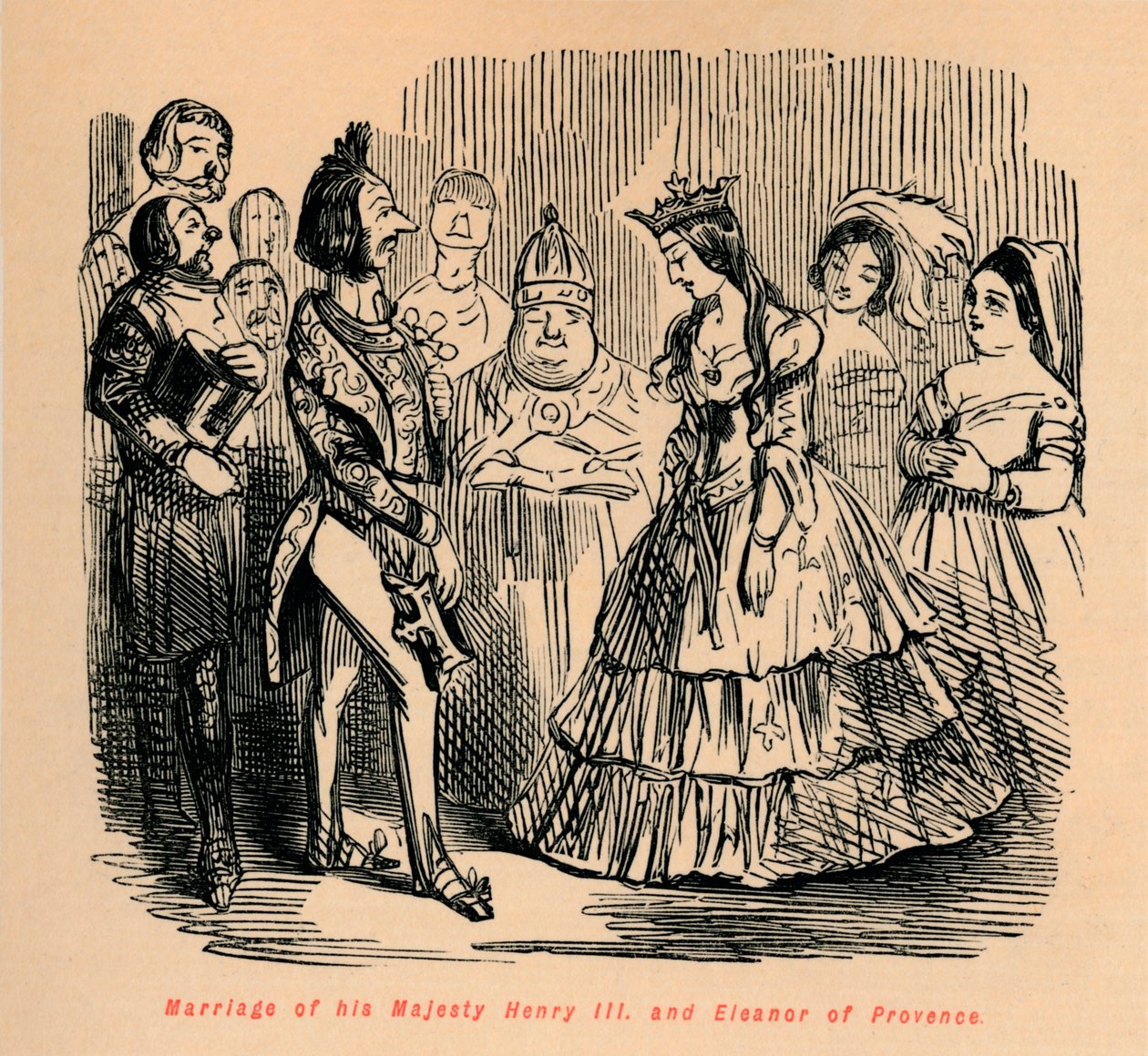Sňatek Jeho Veličenstva Jindřicha III. a Eleonory Provence, c1860, c186 od John Leech