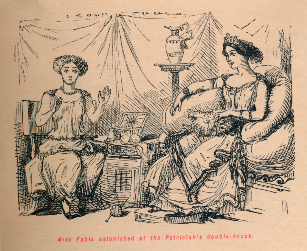 Slečna Fabia byla ohromena dvojitým poklepáním Patricijů, 1852 od John Leech
