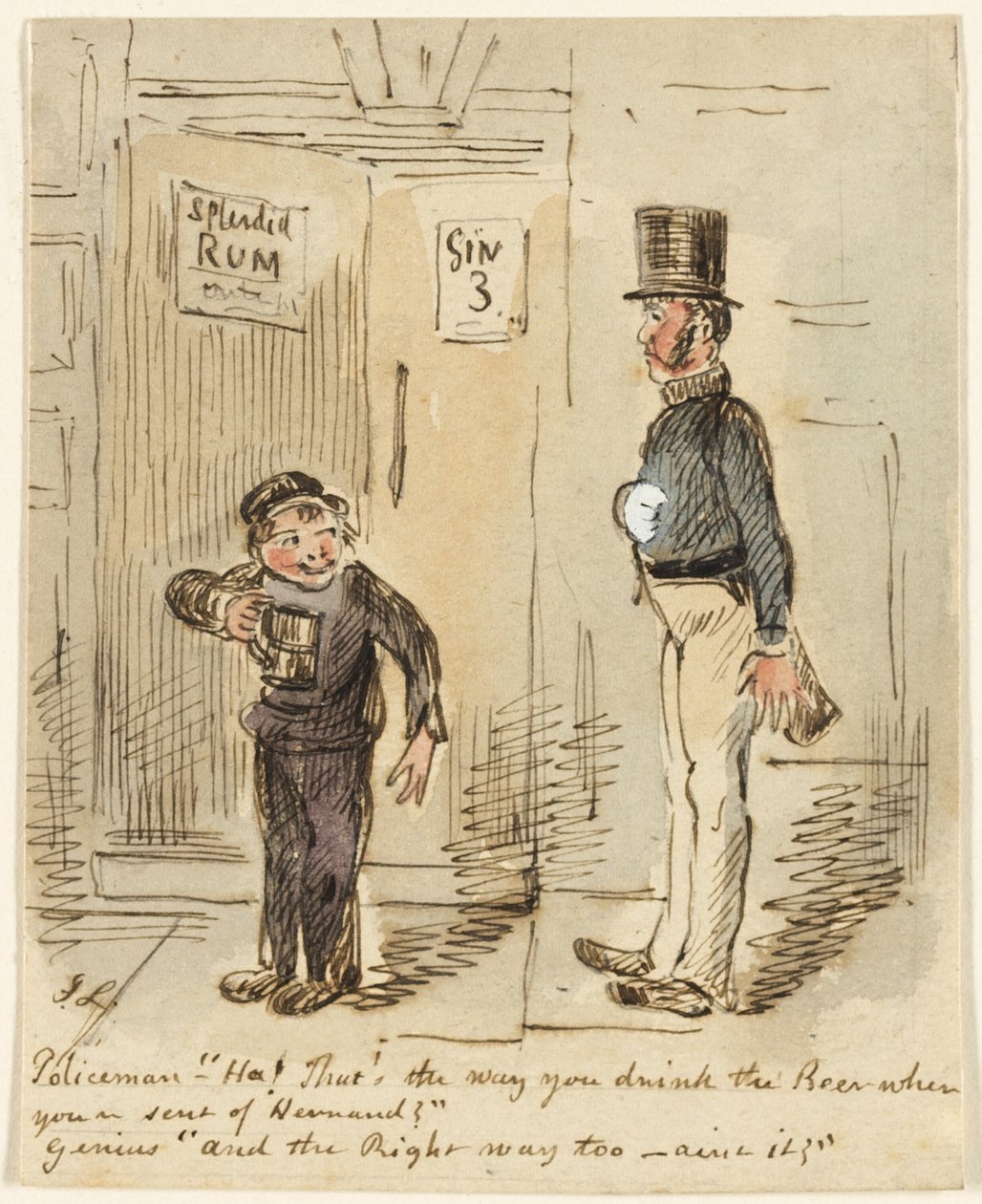 Policista a chlapec od John Leech