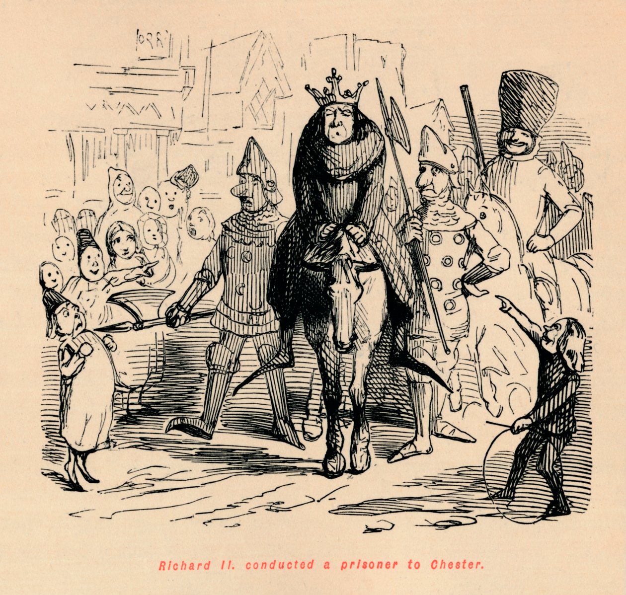 Richard II. odvedl vězně do Chesteru, c1860, c1860 od John Leech
