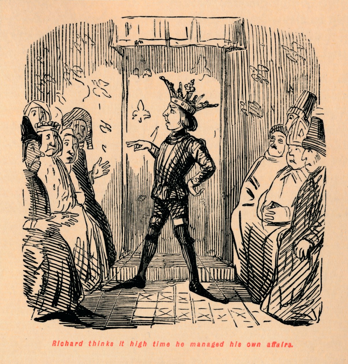 Richard si myslí, že je nejvyšší čas, aby si řídil své vlastní záležitosti, c1860, c1860 od John Leech