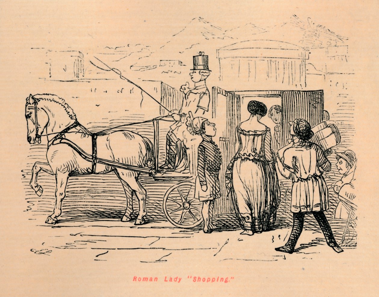Roman Lady Shopping, 1852 od John Leech