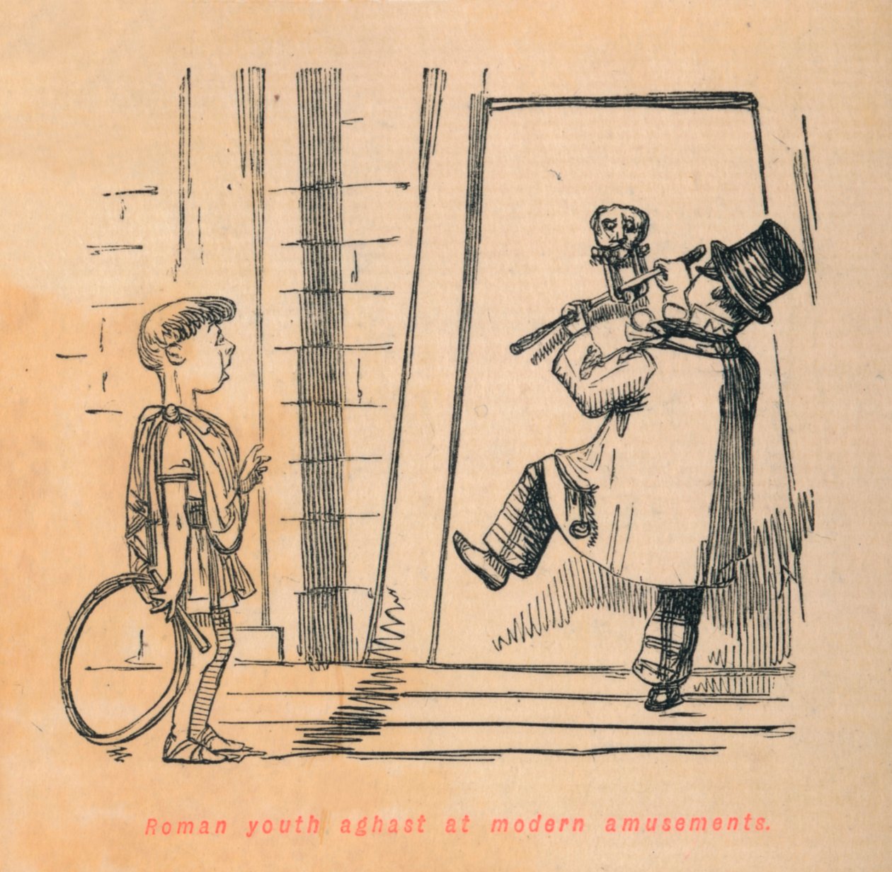 Římská mládež zděšená moderními zábavami, 1852 od John Leech