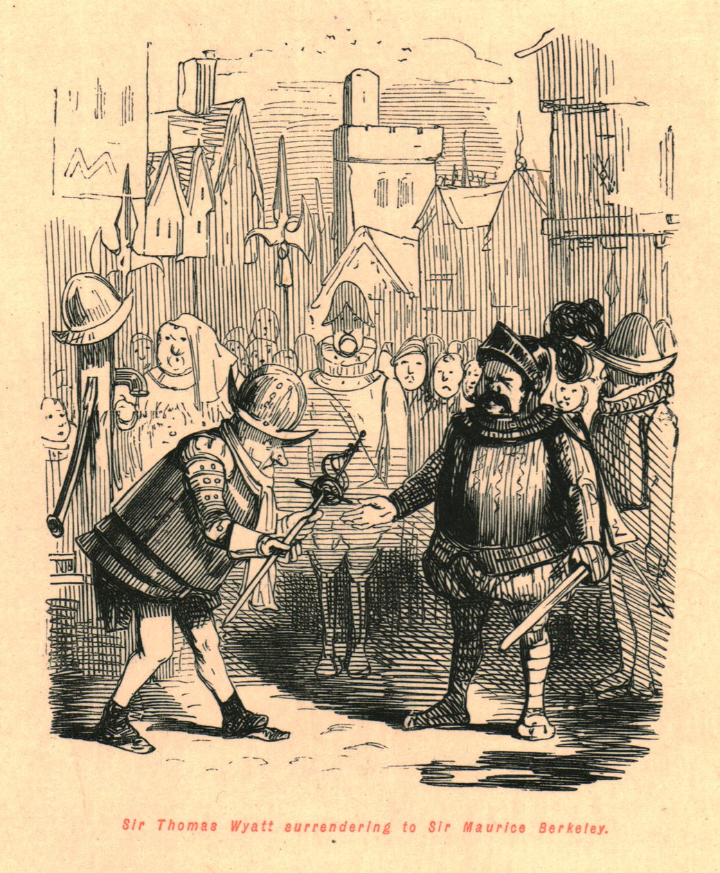 Sir Thomas Wyatt se vzdává siru Maurice Berkeleymu, 1897. od John Leech
