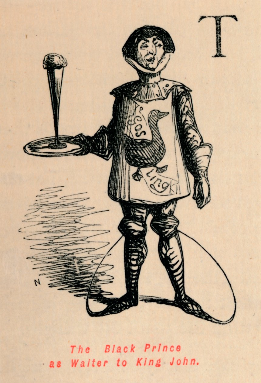 Černý princ jako číšník krále Jana, c1860, c1860 od John Leech