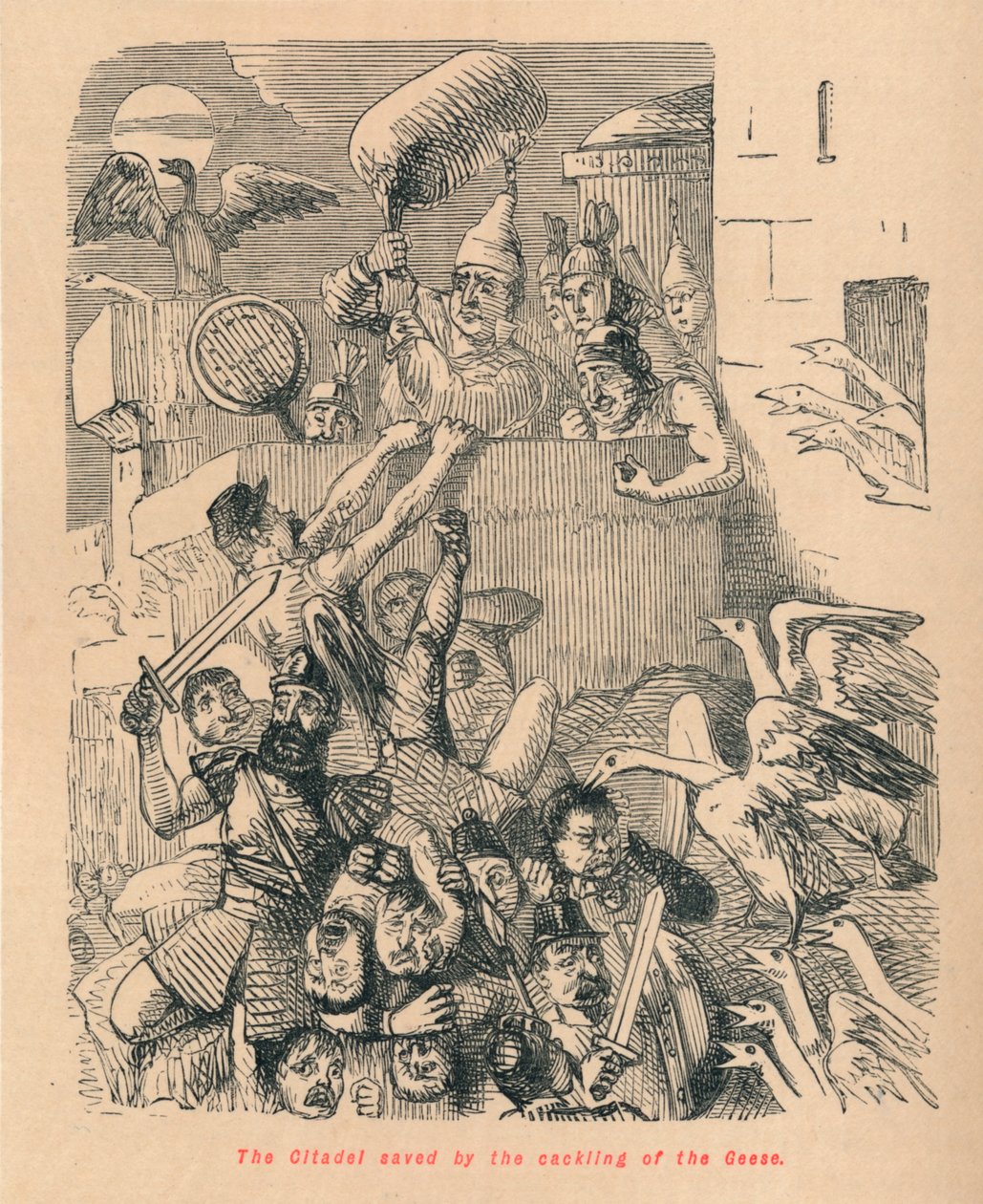 Citadela zachráněná kdákáním hus, 1852 od John Leech