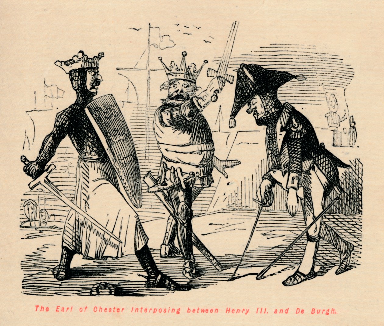 Hrabě z Chesteru mezi Jindřichem III. a De Burghem, c1860, c1860 od John Leech