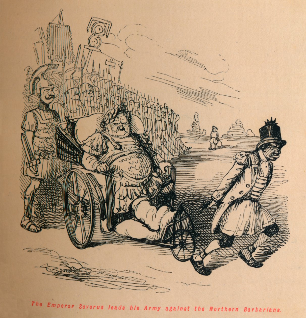Císař Severus vede svou armádu proti severním barbarům, c1860, c1860 od John Leech