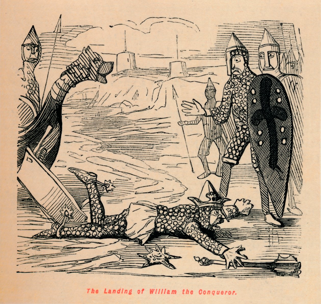 Vylodění Viléma Dobyvatele, c1860, c1860 od John Leech