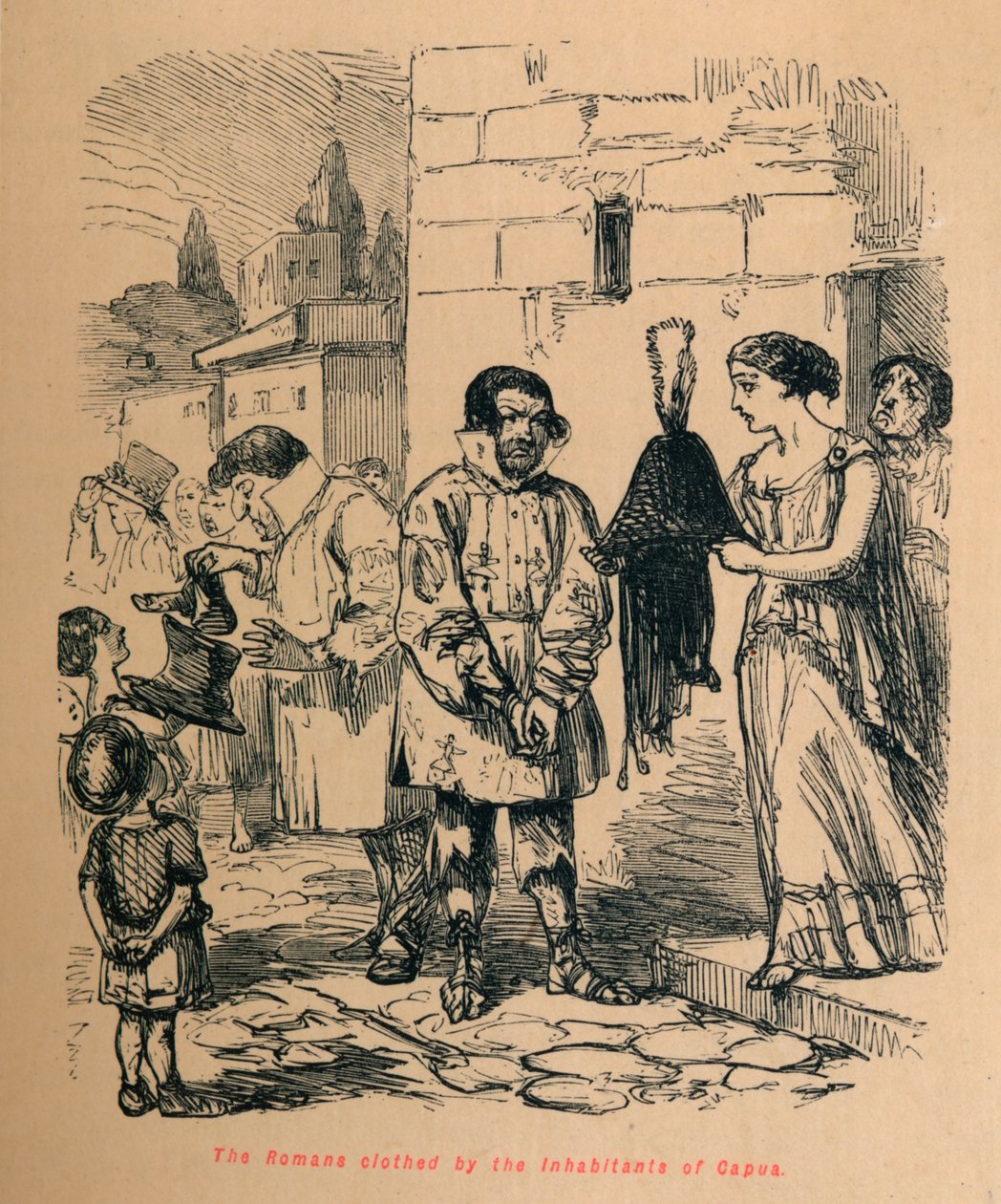 Římané oblečení obyvateli Capua, 1852 od John Leech