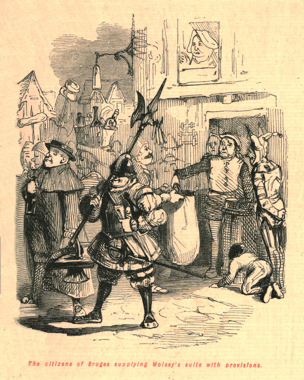 Občané Brugg zásobující apartmá Wolseys zásobami potravin, 1897. od John Leech