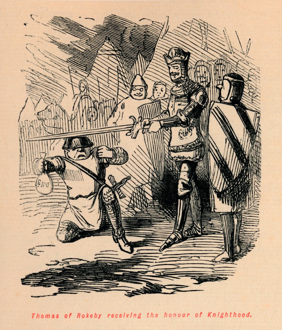 Thomas z Rokeby přijímající rytířské vyznamenání, c1860, c1860 od John Leech