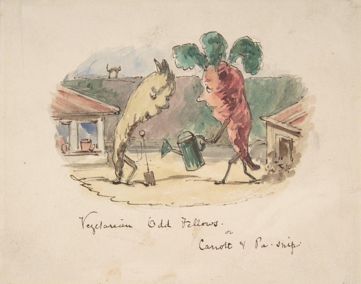 Vegetarian Odd Fellows: aneb, Carrott a Pa-Snip, 1837-64. od John Leech