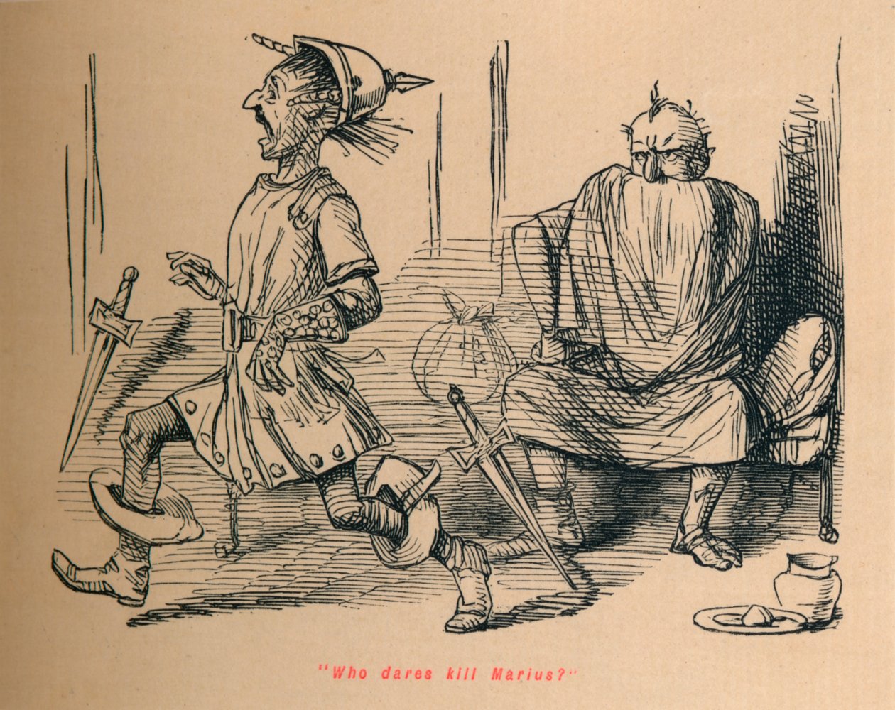 Kdo se odváží zabít Mariuse, 1852 od John Leech