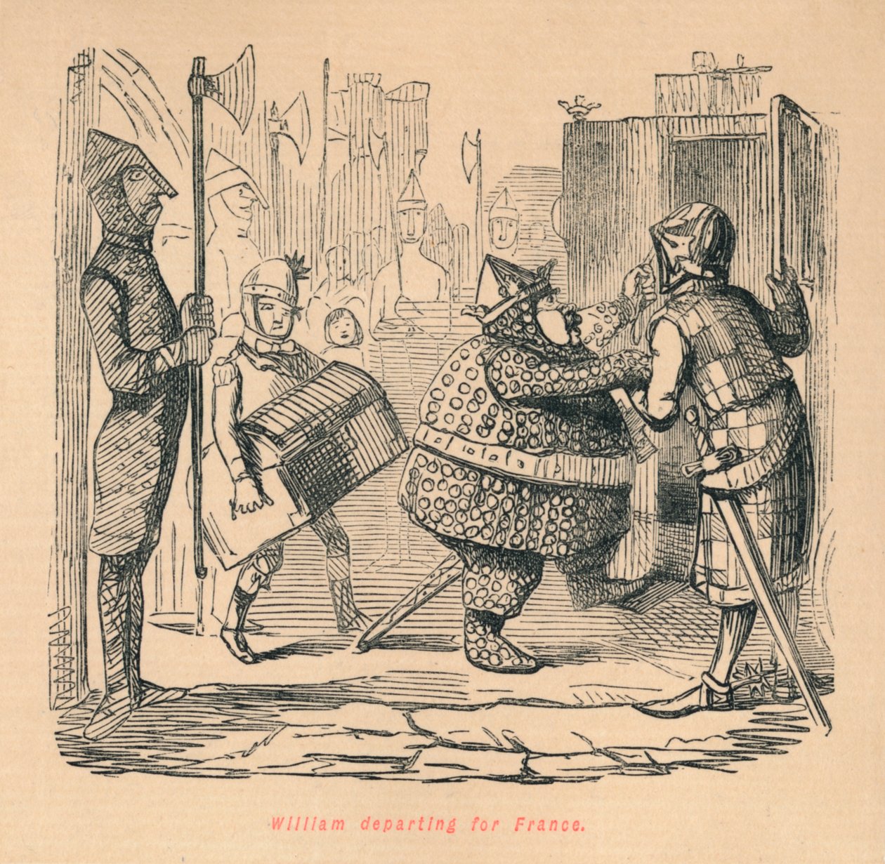 William odjíždí do Francie, 1860, 1860 od John Leech