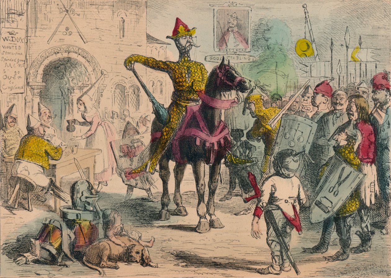 William inspekce dobrovolníků před invazí do Anglie, 1850 od John Leech