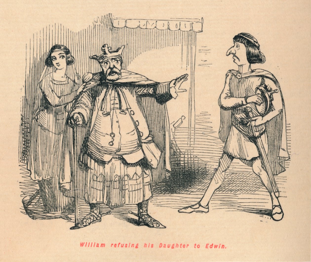 William odmítá Edwinovi svou dceru, c1860, c1860 od John Leech