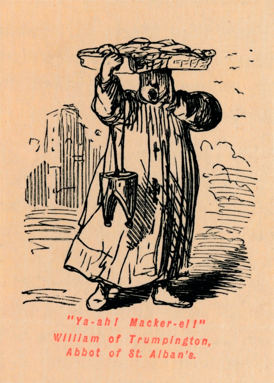 Jo-ah! Makrela! William z Trumpingtonu, opat ze St. Albans, od John Leech