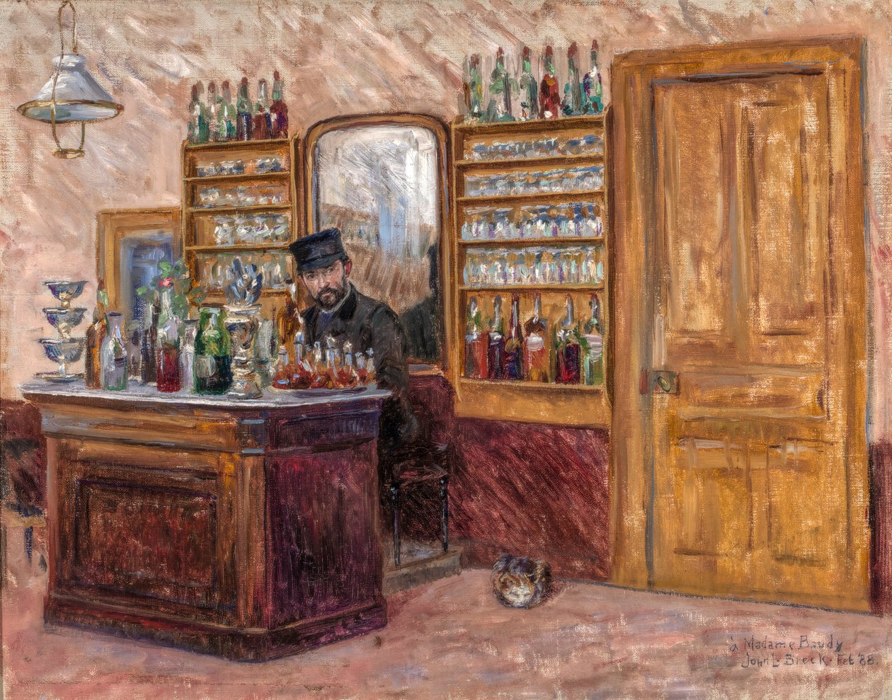 M. Baudy za jeho stolem v hotelu Baudy, 1888. od John Leslie Breck