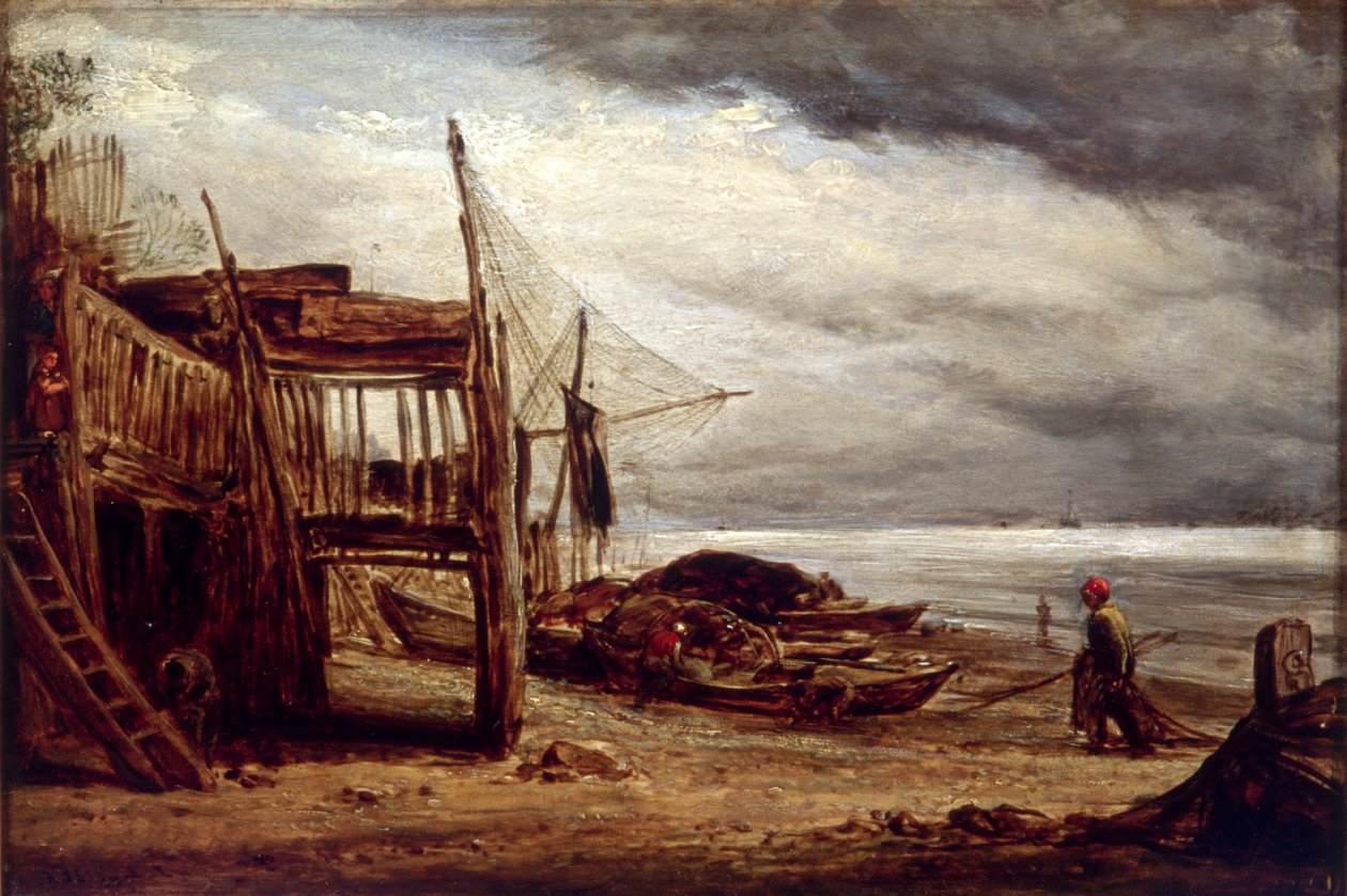 "Pobřežní scéna", 1860 od John Linnell