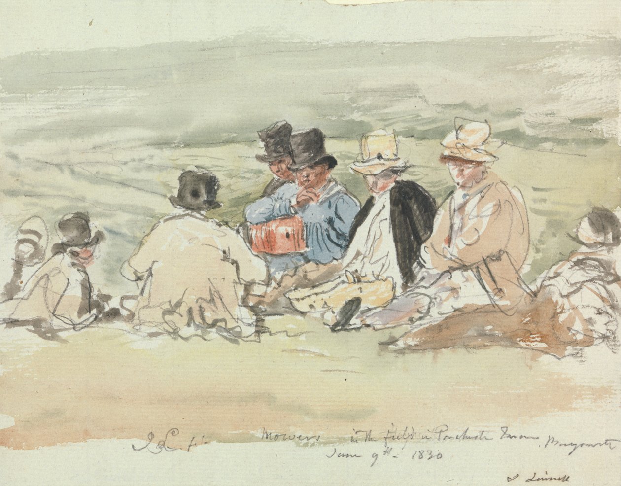 Sekačky na poli v Porchester Terrace, Bayswater, 9. června 1830 od John Linnell