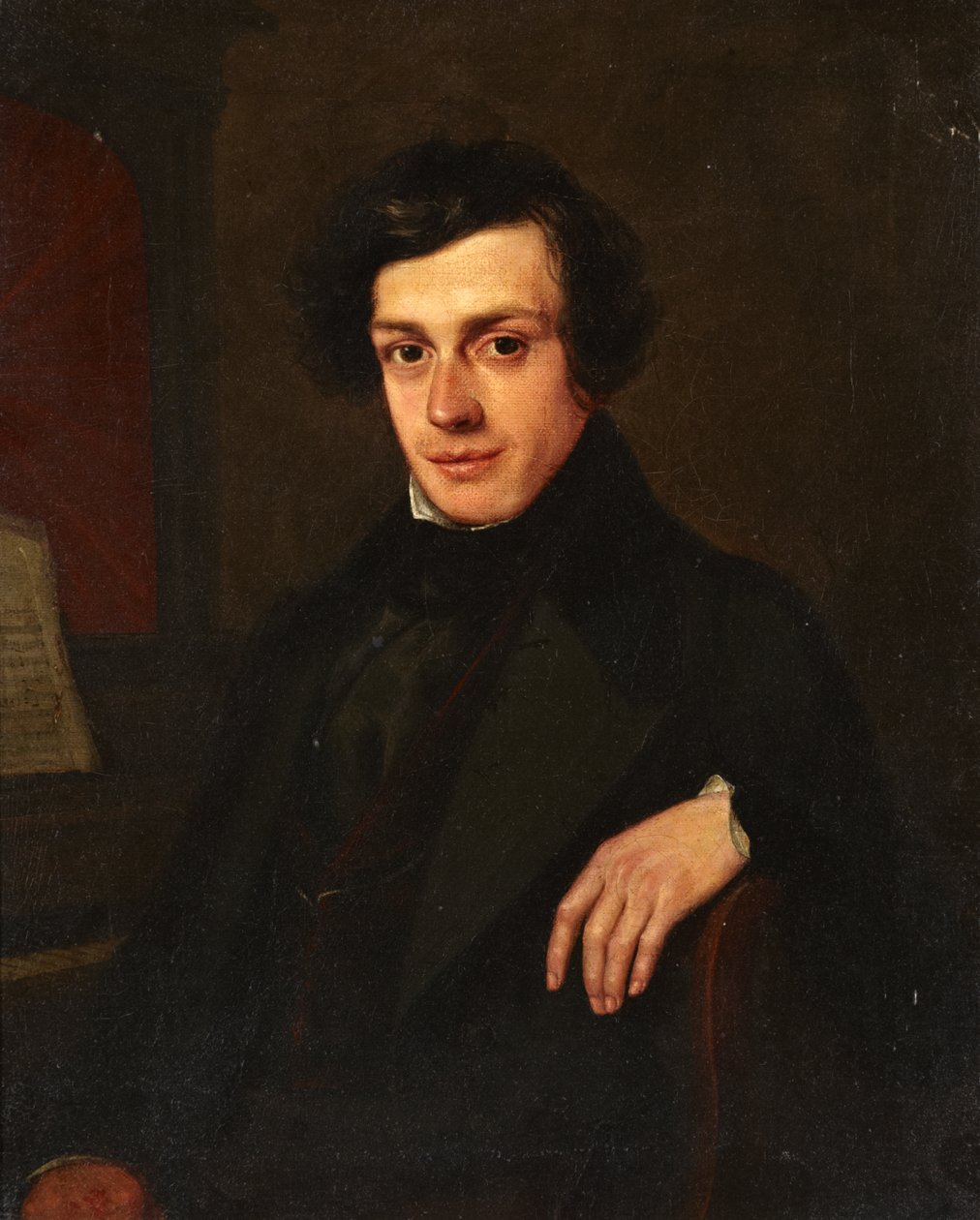 Portrét mladého muže vedle klavíru, c.1810-30 od John Linnell