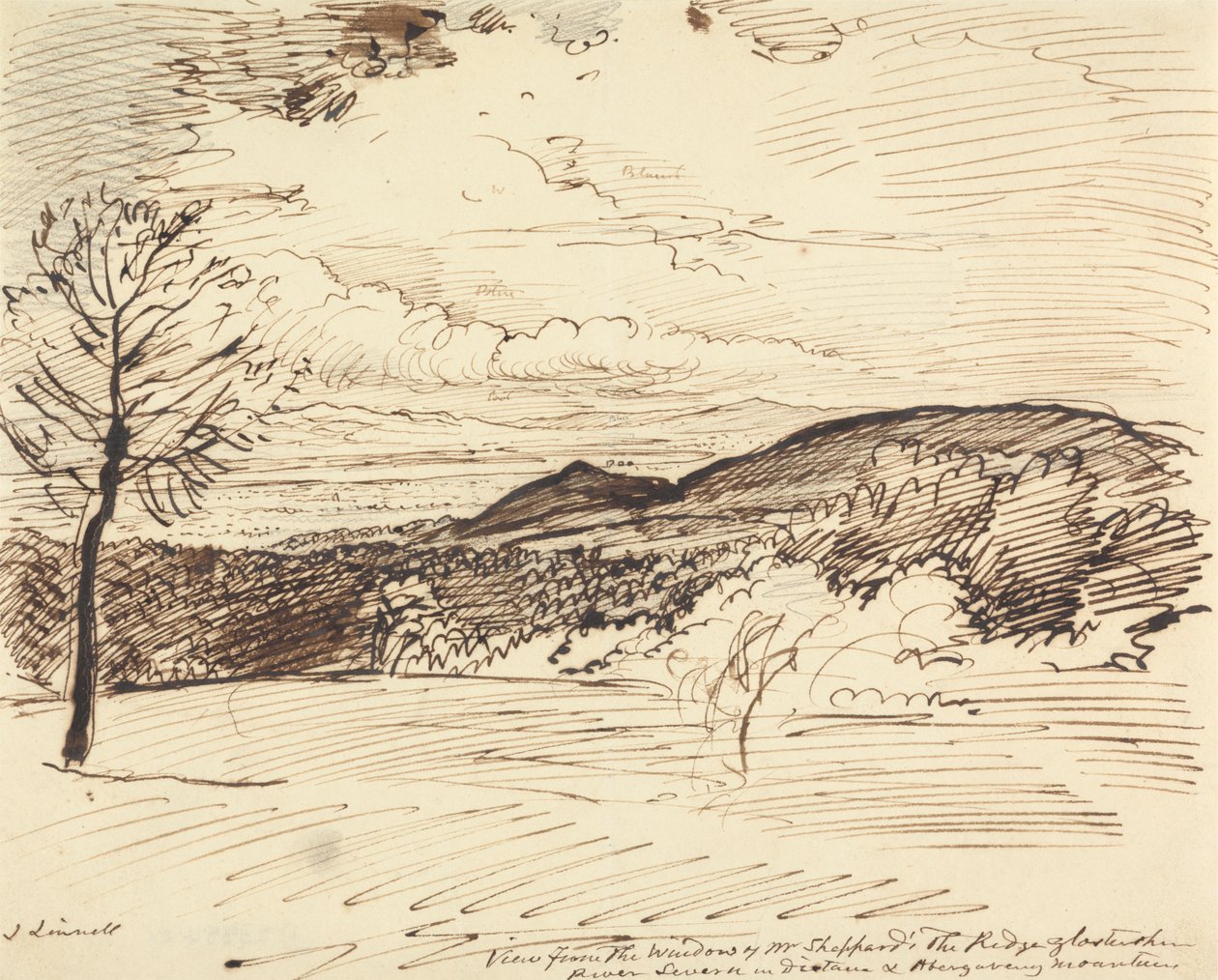 Pohled z okna pana Shepparda, The Ridge, Gloucestershire od John Linnell