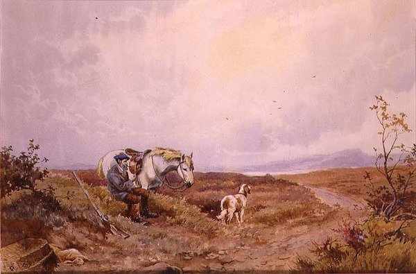 Odpočinek po natáčení (akvarel na papíře) od John Maclaren Barclay