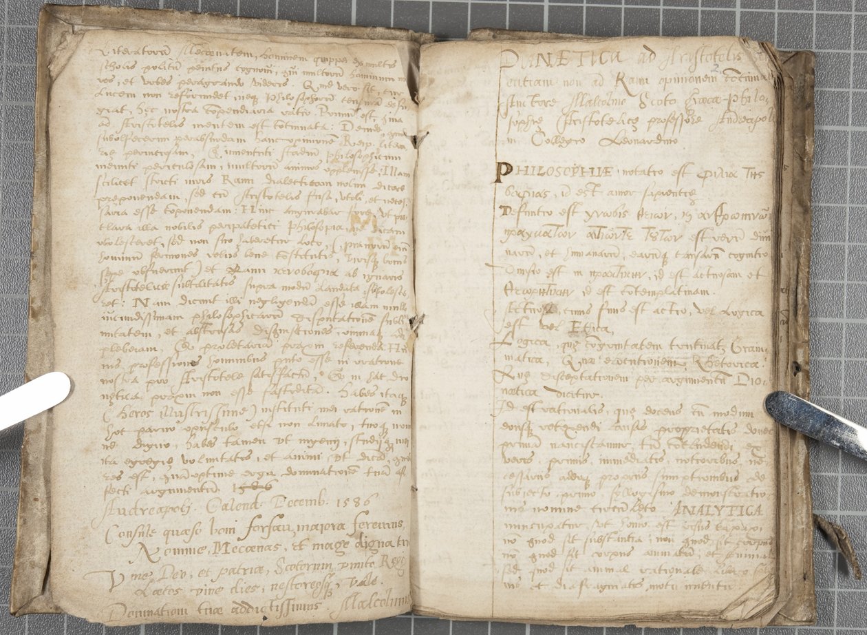 Poznámky k přednášce o dialektice, c.1584-86 (pero a inkoust na papíře ve vázaném svazku) od John Malcolm