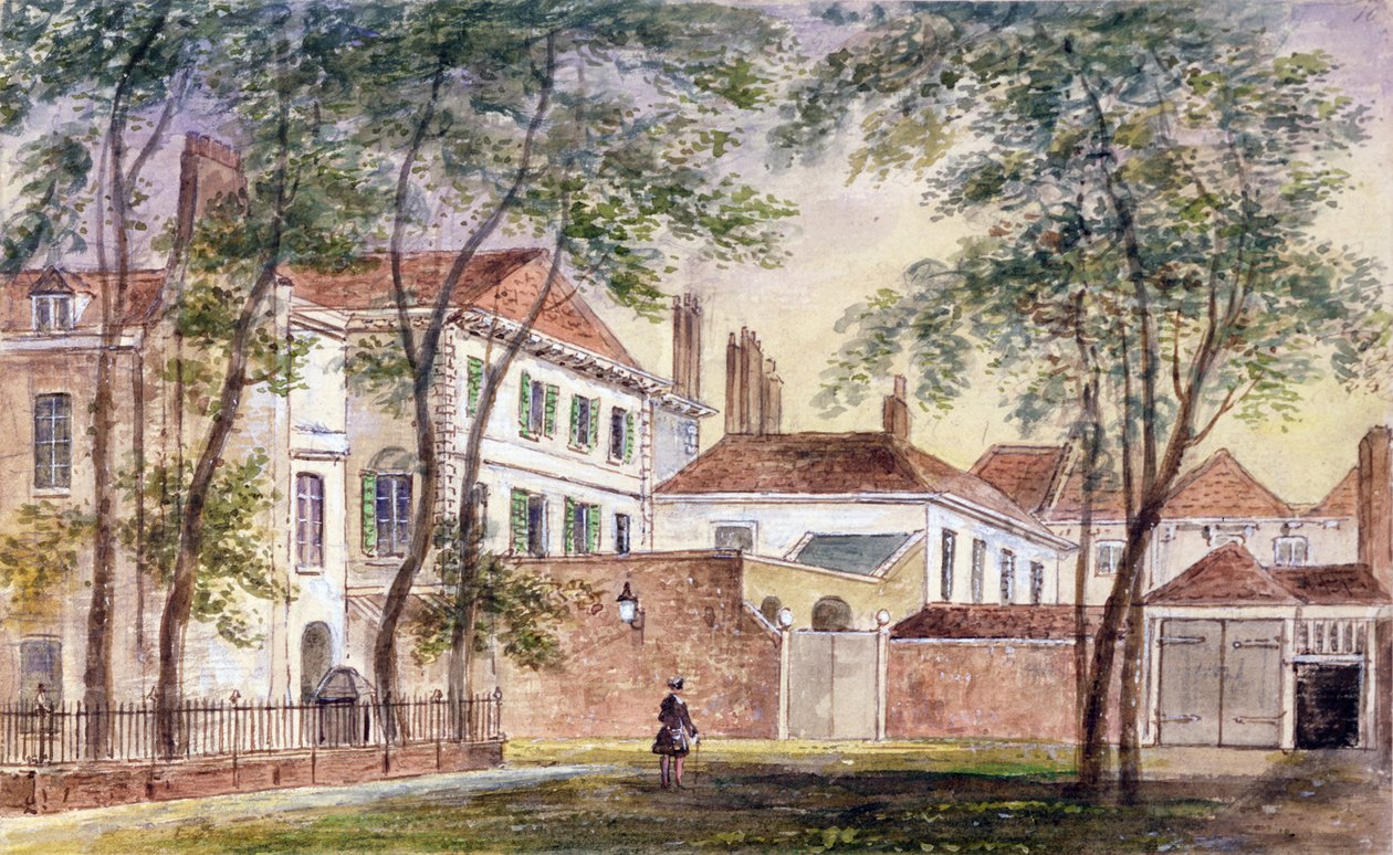 Pohled na dům a muzeum zesnulé vévodkyně z Portlandu (1715-1785) 1796 (wc na papíře) od John Mallord Bromley
