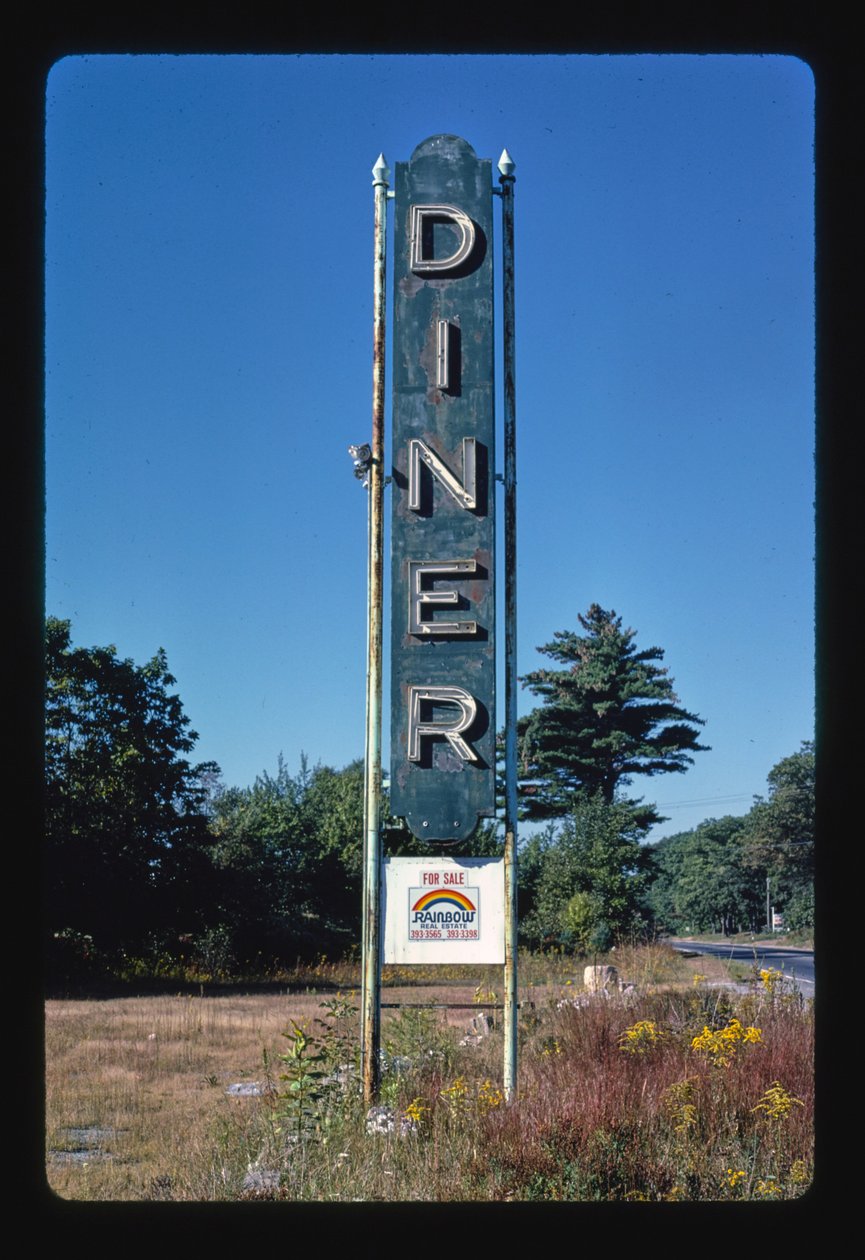 Nápis Diner, Shrewsbury, Massachusetts, USA od John Margolies
