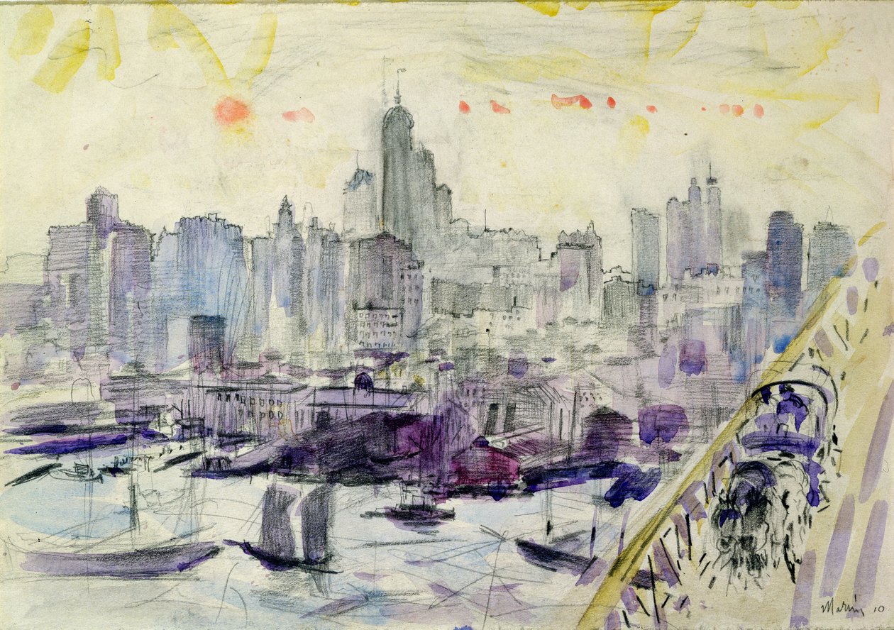 Brooklynský most, New York od John Marin