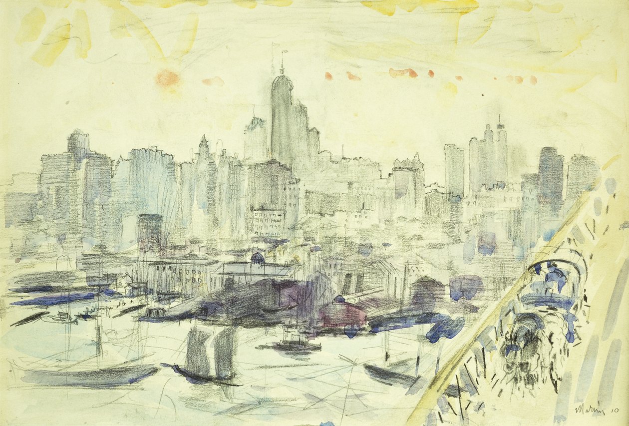 Okolí Brooklynského mostu od John Marin
