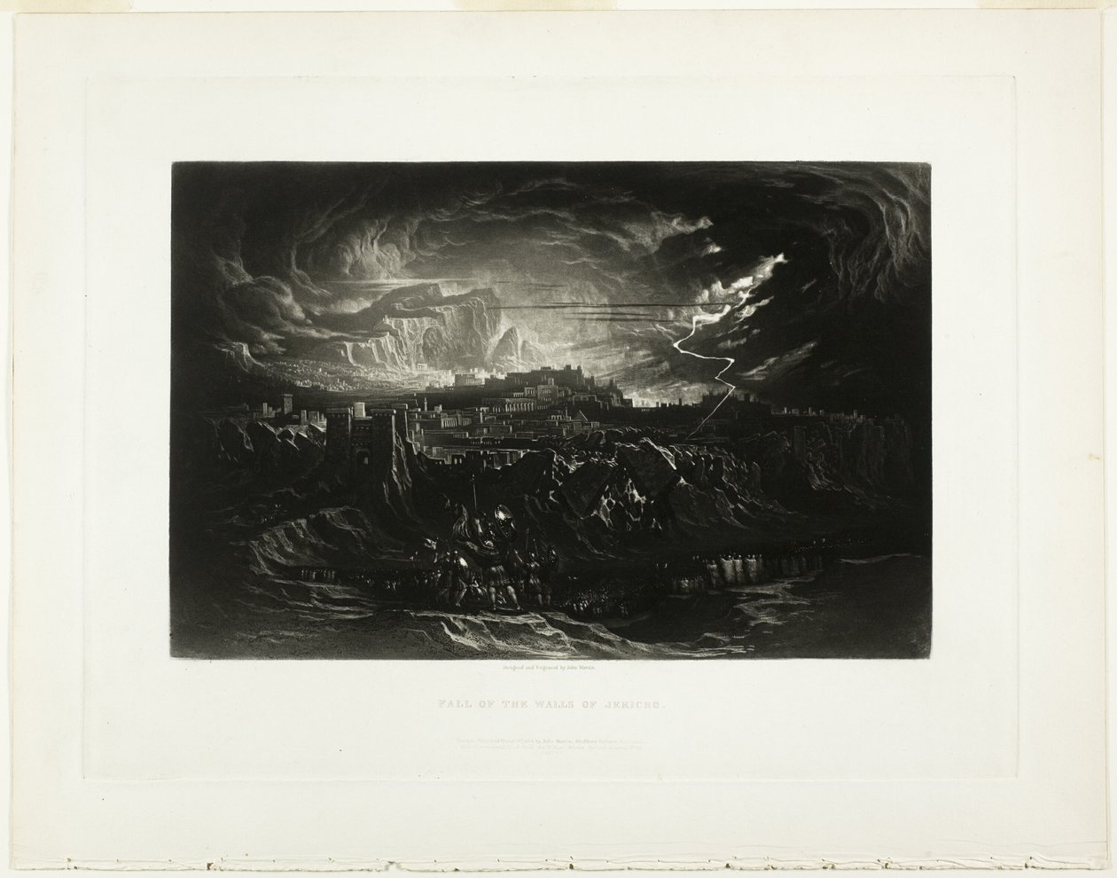 Pád zdí Jericha, z ilustrací Bible od John Martin