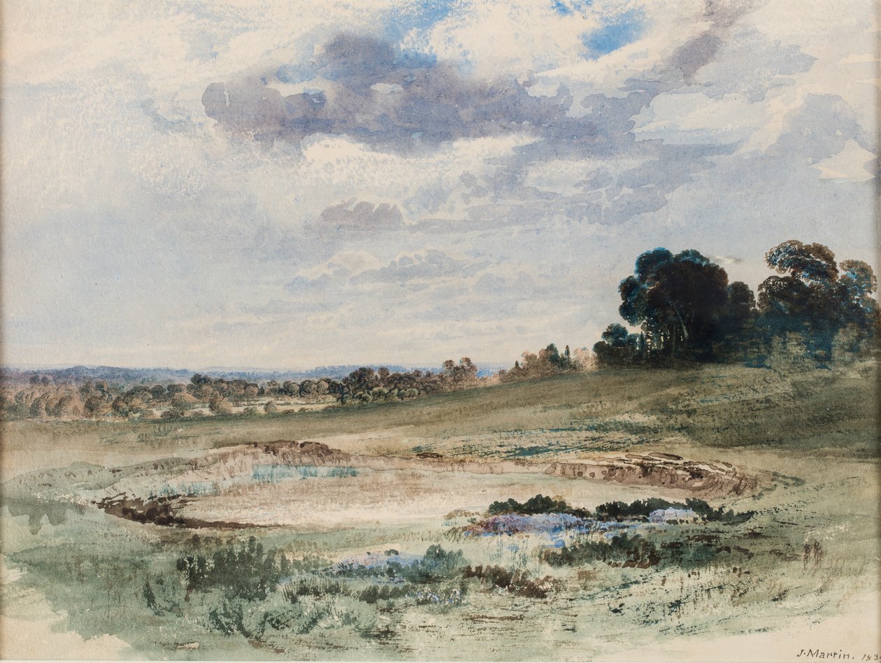 Krajina (pravděpodobně Richmond Park, Londýn) od John Martin
