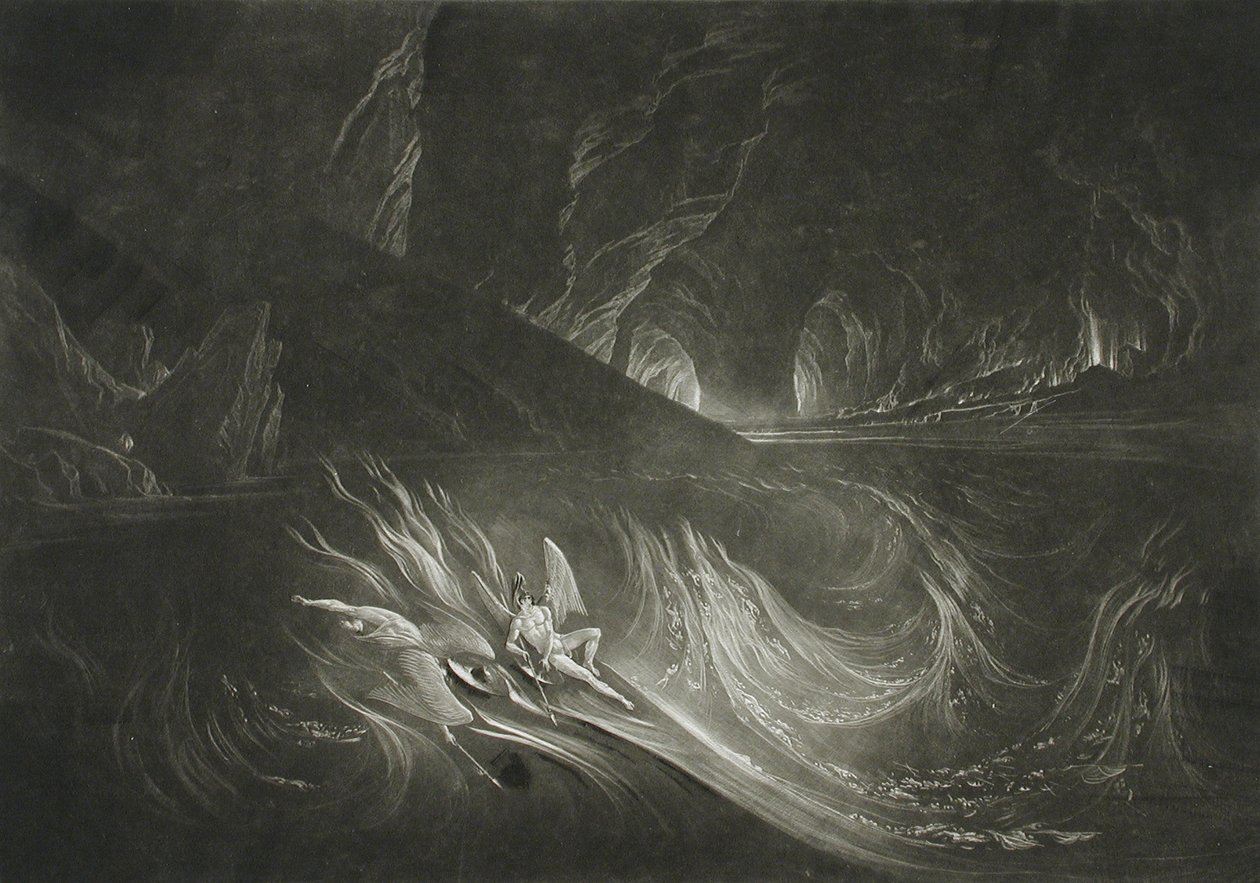 Lucifer na hořícím jezeře od John Martin