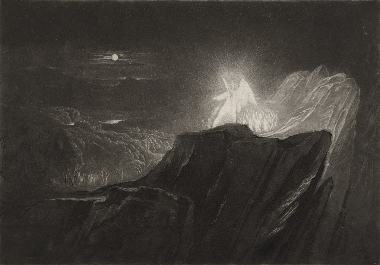 The Angels Guarding Paradise at Night, c.1827 (mezzotinta) od John Martin