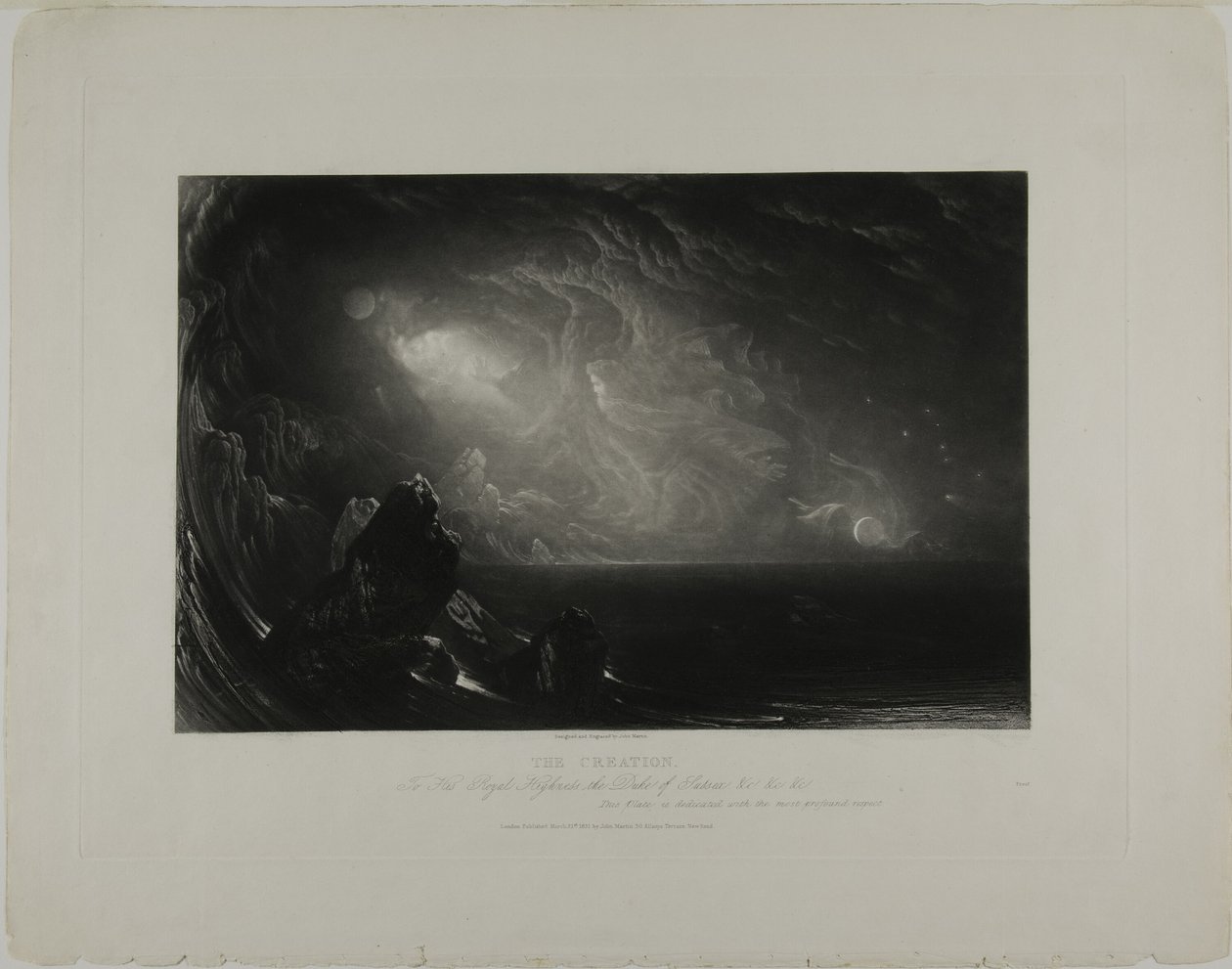 Stvoření, z ilustrací Bible od John Martin
